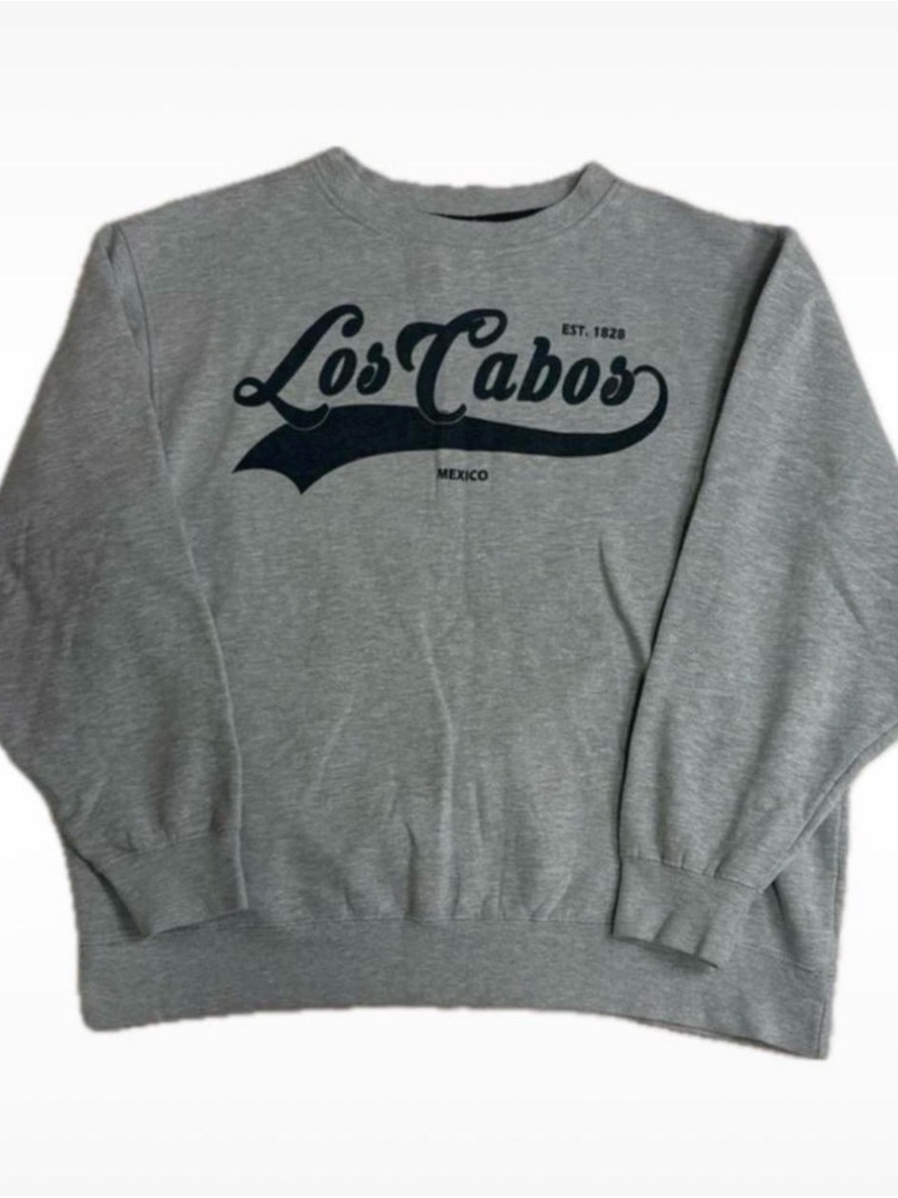Vintage Los Cabos Grey Crewneck Sweatshirt with Navy Script